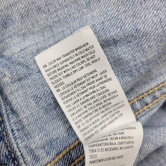 American Eagle Womens Denim Jacket Embroidered Bandana Floral Gorpcore Boho XS - Picture 8 of 16